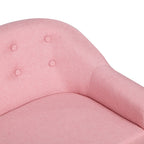 Qaba Kids Sofa Linen Fabric Wooden 2 Seat Armrest Children Chair Cozy