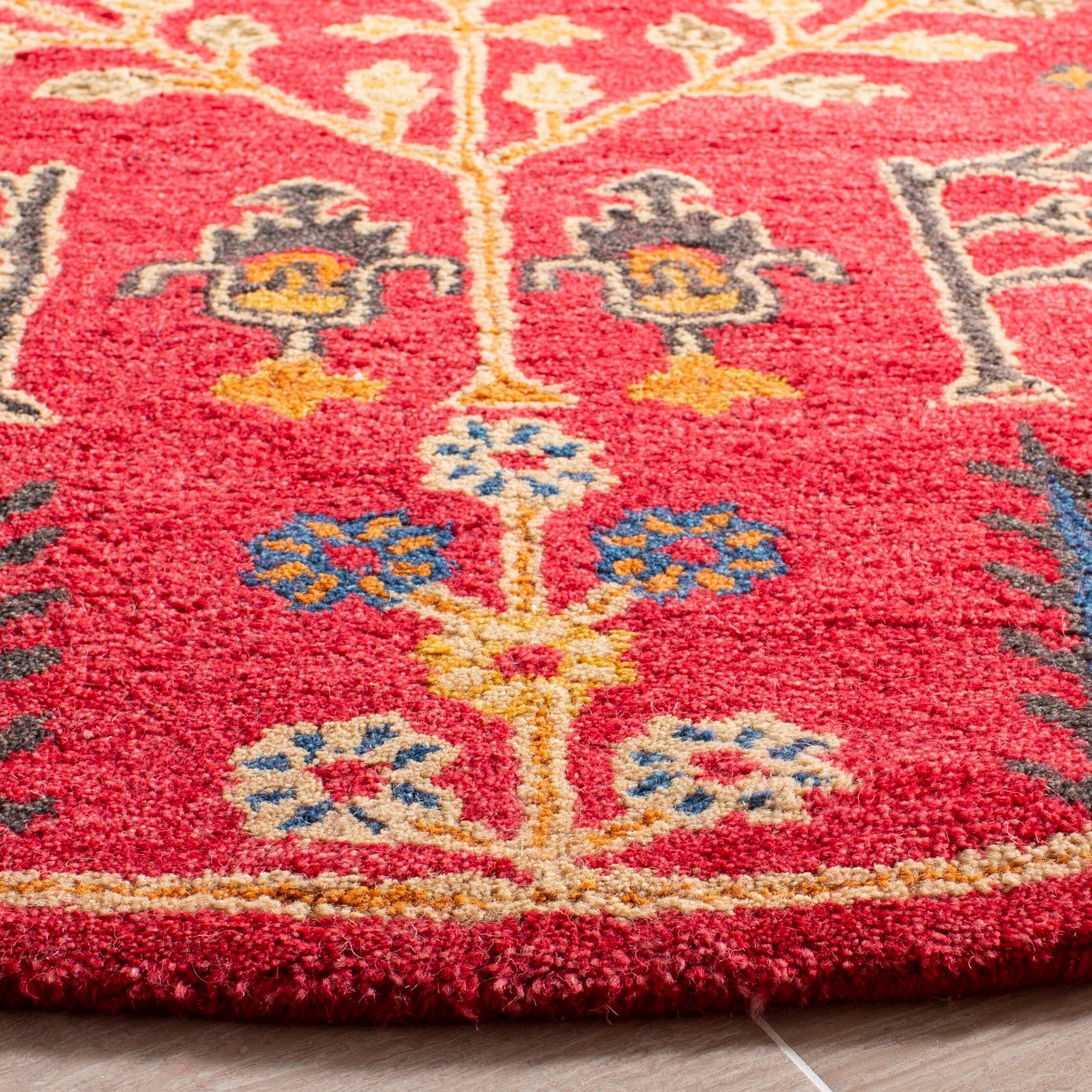 SAFAVIEH Handmade Heritage Picture Block Floral Traditional Oriental Wool Rug