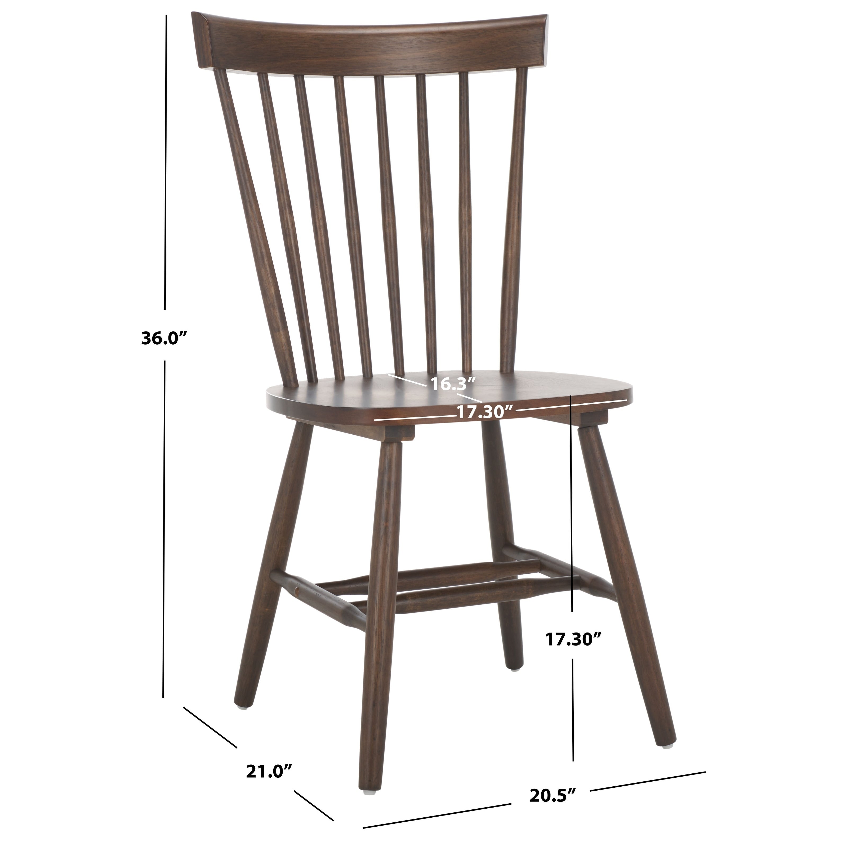 SAFAVIEH Suhair Spindle Farmhouse Dining Chair (Set of 2) - 20.5 x 21 x 36 - 21W x 21D x 36H