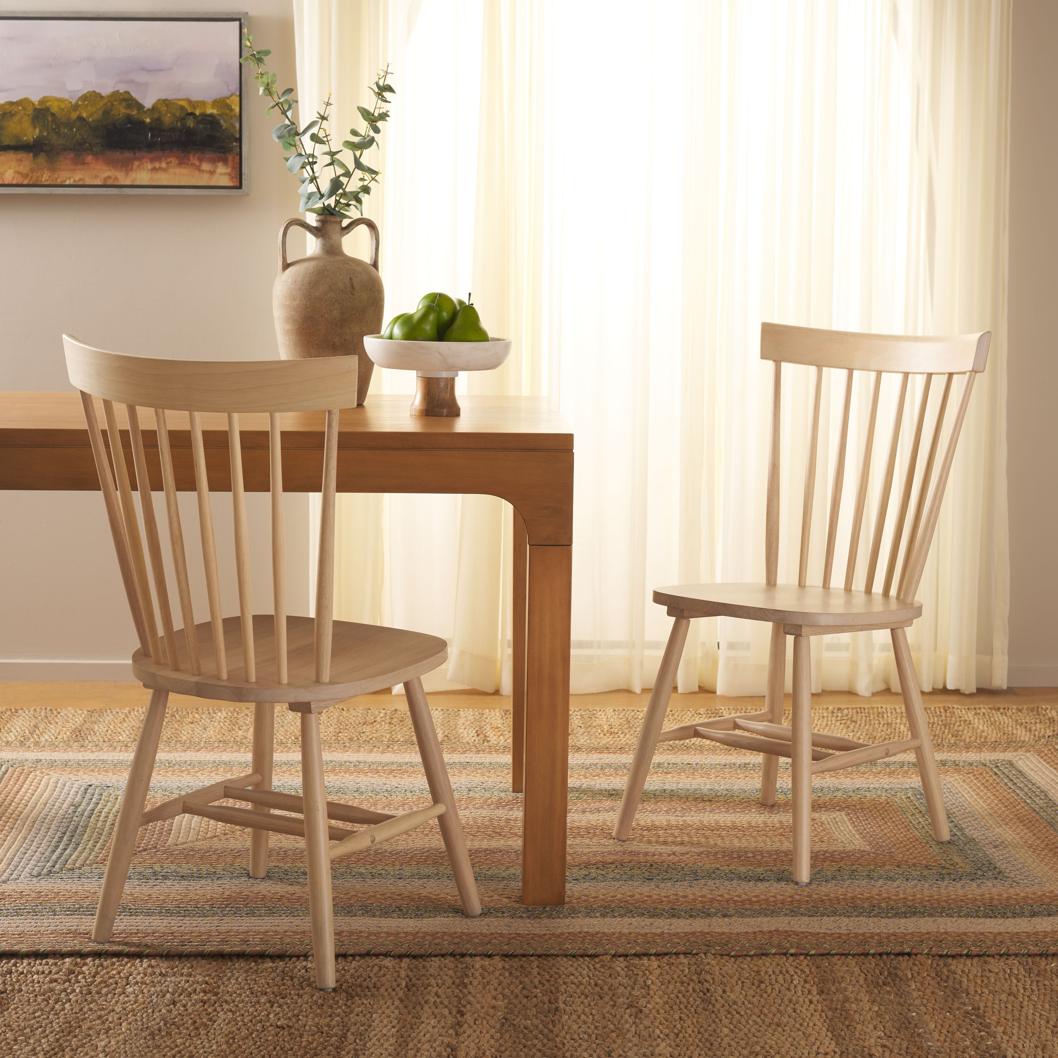 SAFAVIEH Suhair Spindle Farmhouse Dining Chair (Set of 2) - 20.5 x 21 x 36 - 21W x 21D x 36H