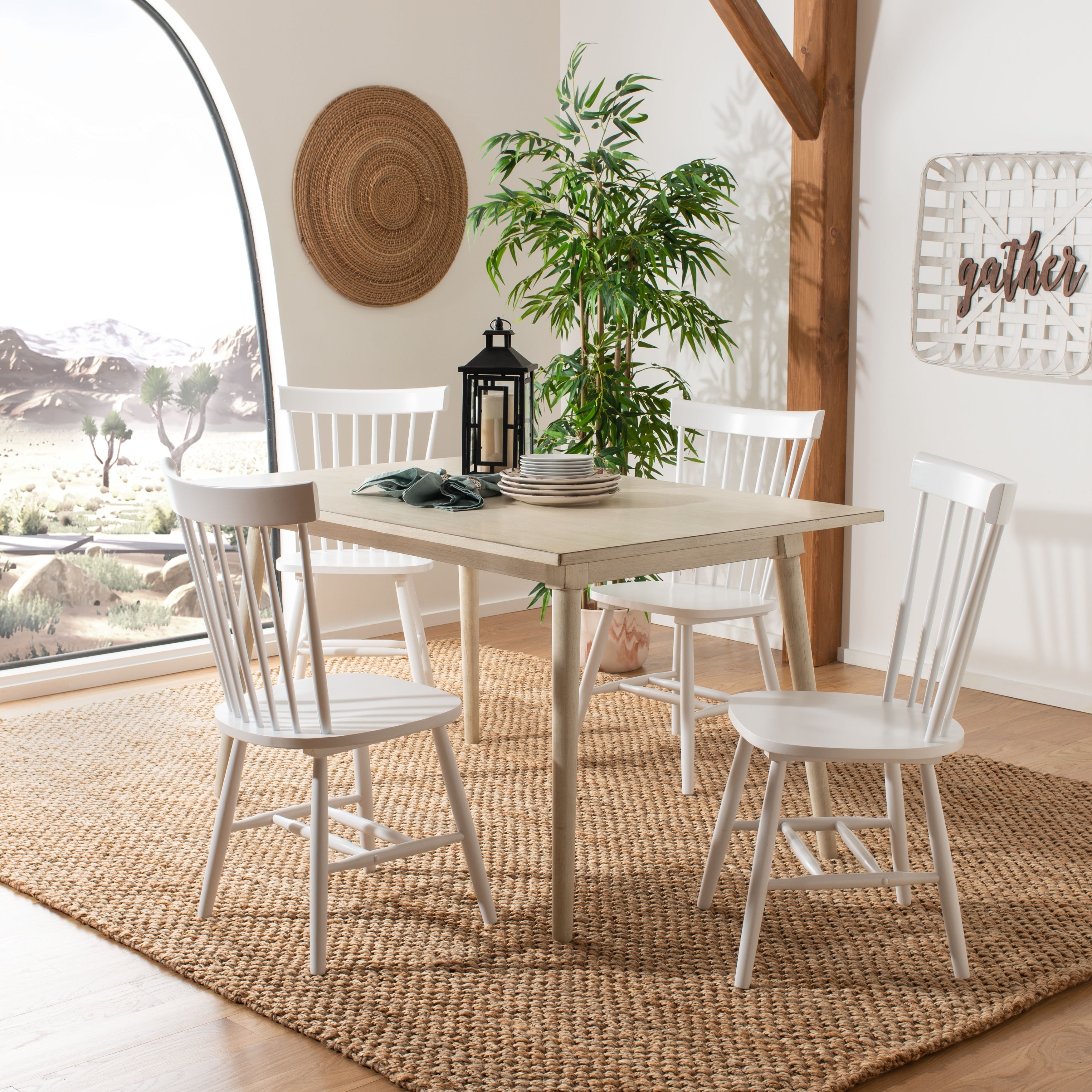 SAFAVIEH Suhair Spindle Farmhouse Dining Chair (Set of 2) - 20.5 x 21 x 36 - 21W x 21D x 36H