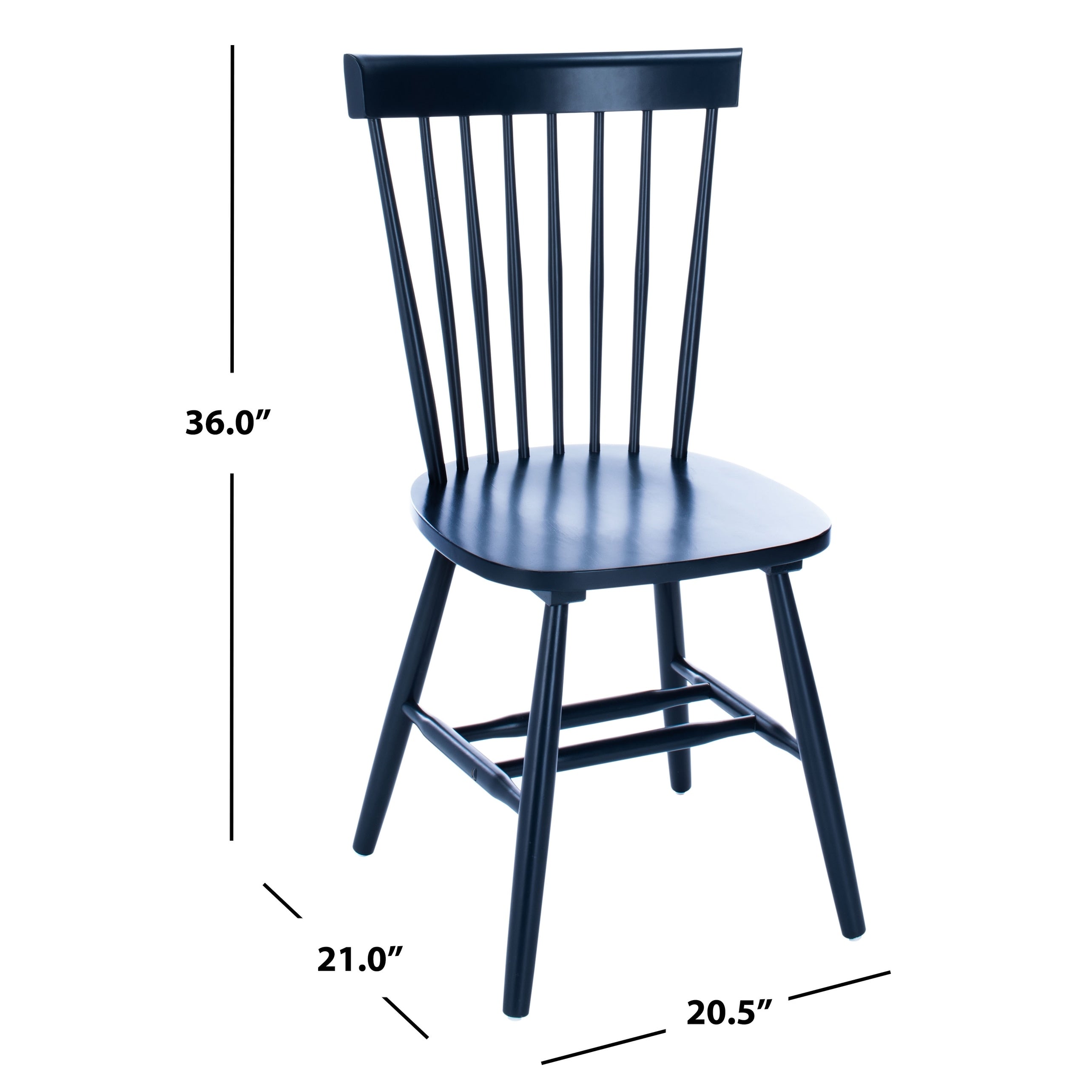 SAFAVIEH Suhair Spindle Farmhouse Dining Chair (Set of 2) - 20.5 x 21 x 36 - 21W x 21D x 36H