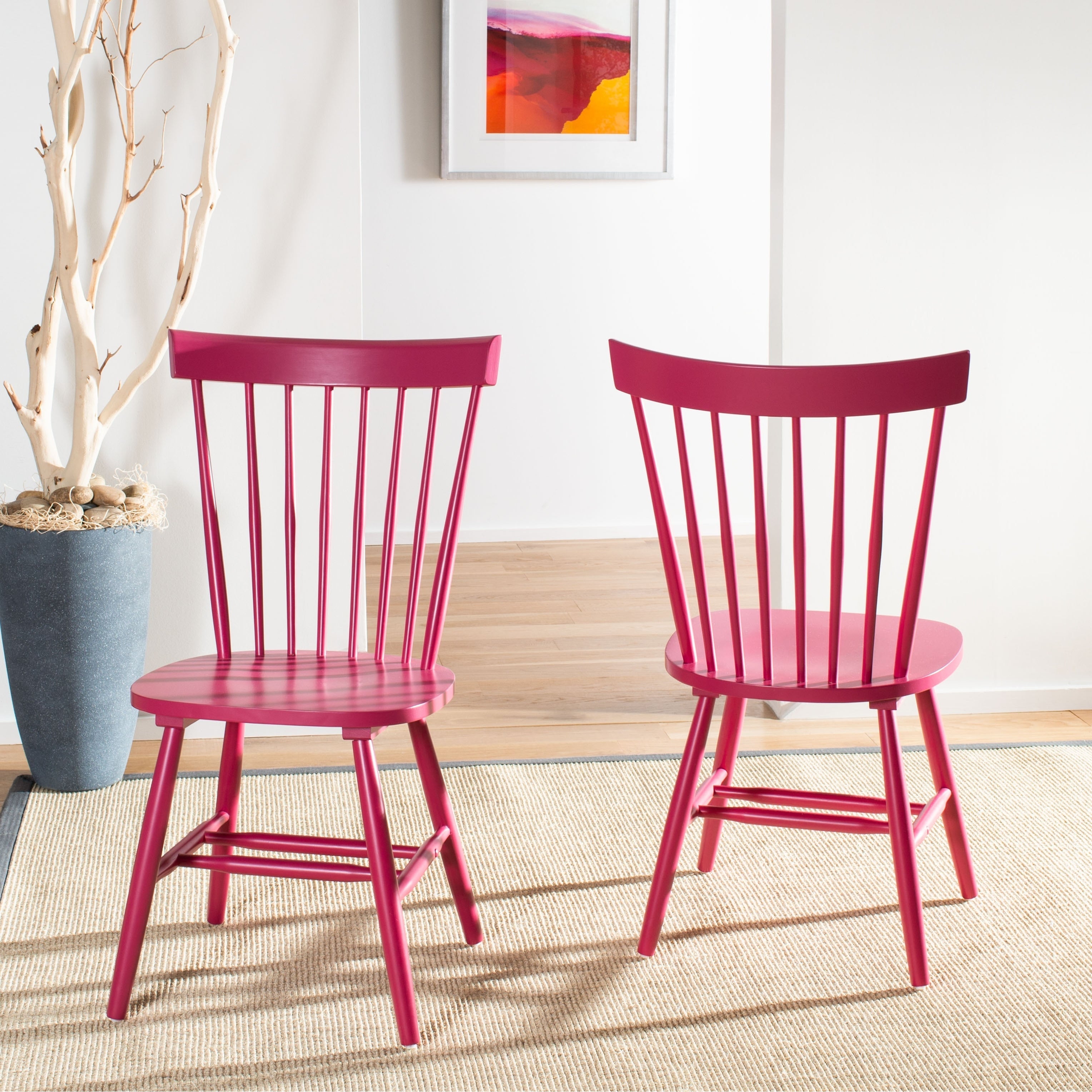 SAFAVIEH Suhair Spindle Farmhouse Dining Chair (Set of 2) - 20.5 x 21 x 36 - 21W x 21D x 36H