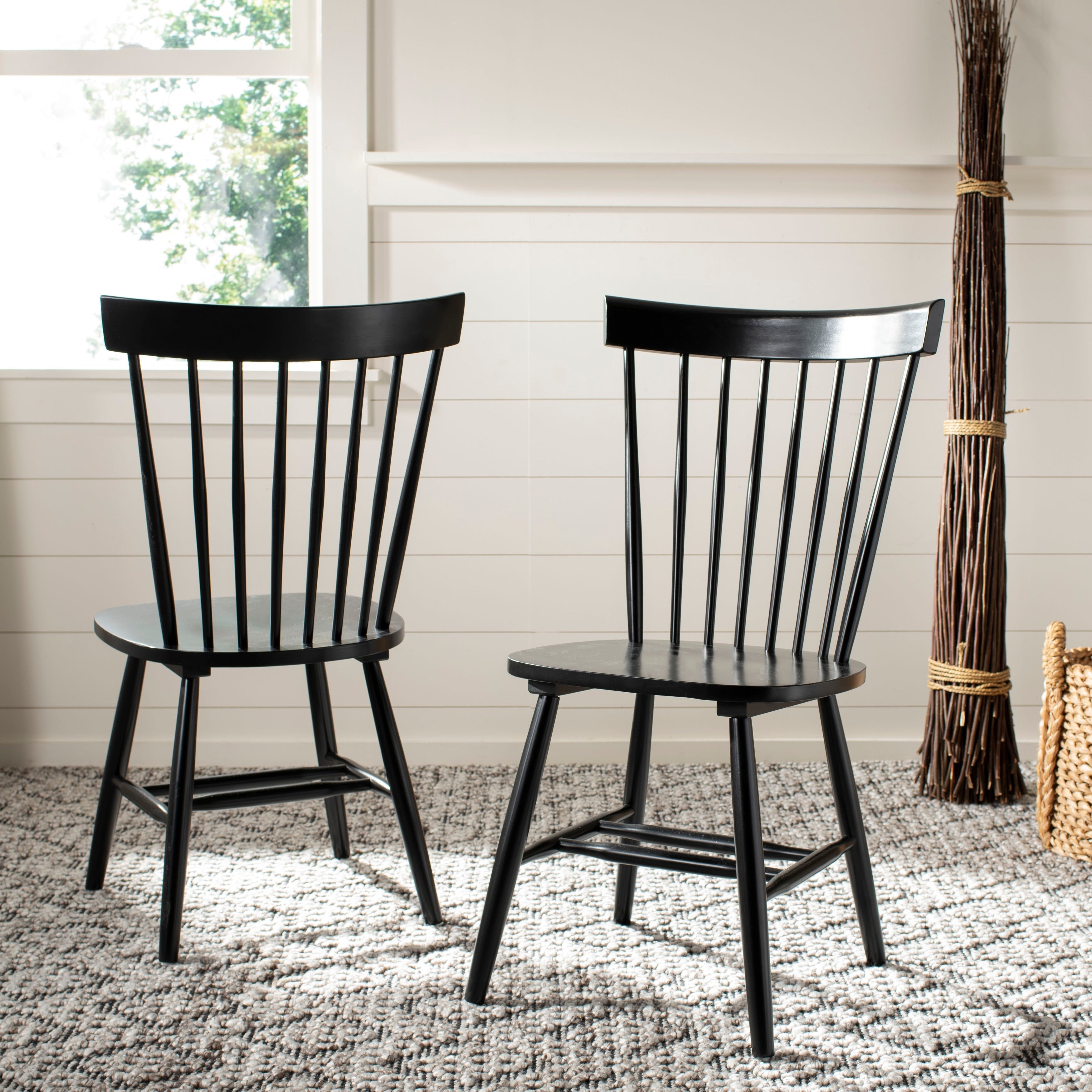 SAFAVIEH Suhair Spindle Farmhouse Dining Chair (Set of 2) - 20.5 x 21 x 36 - 21W x 21D x 36H