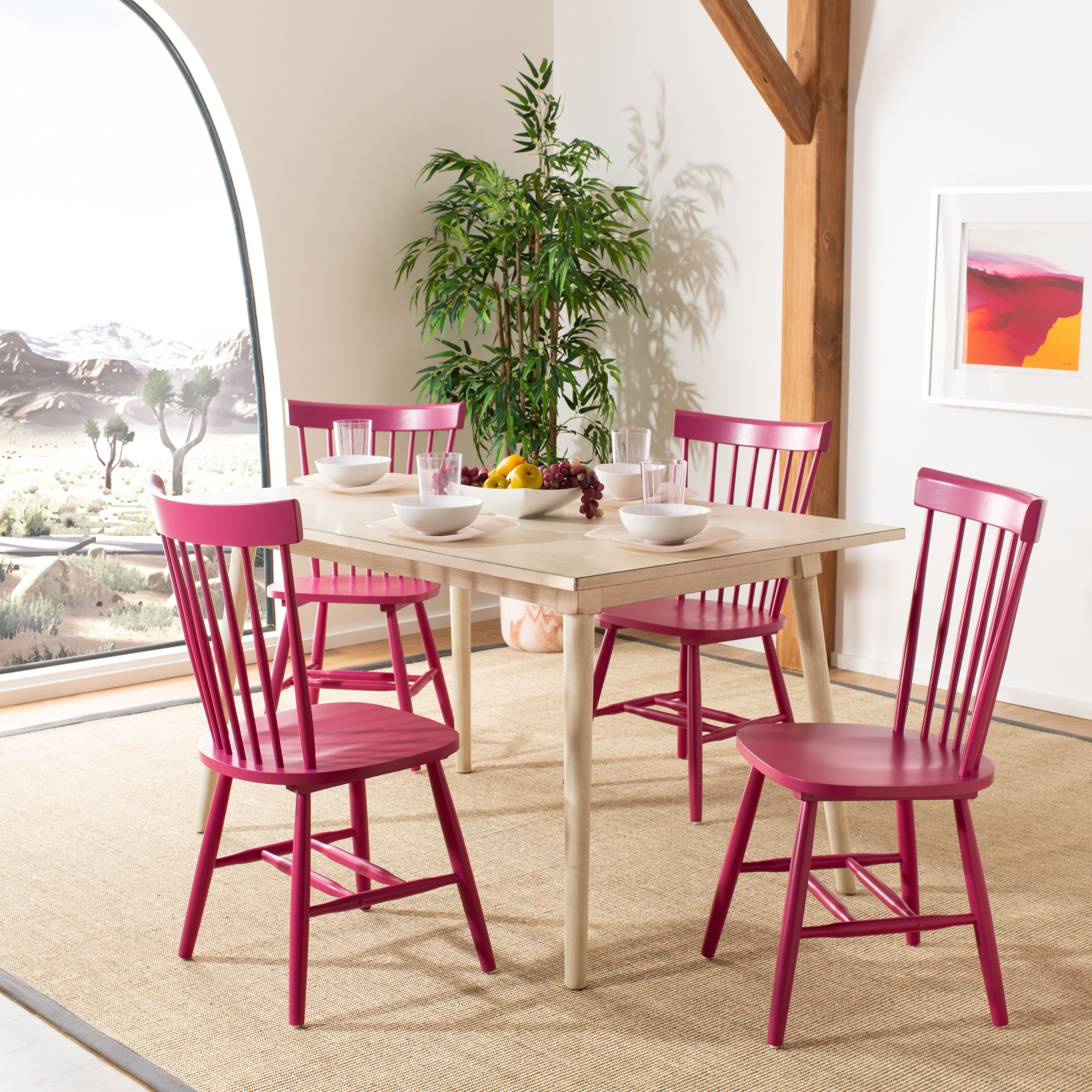 SAFAVIEH Suhair Spindle Farmhouse Dining Chair (Set of 2) - 20.5 x 21 x 36 - 21W x 21D x 36H