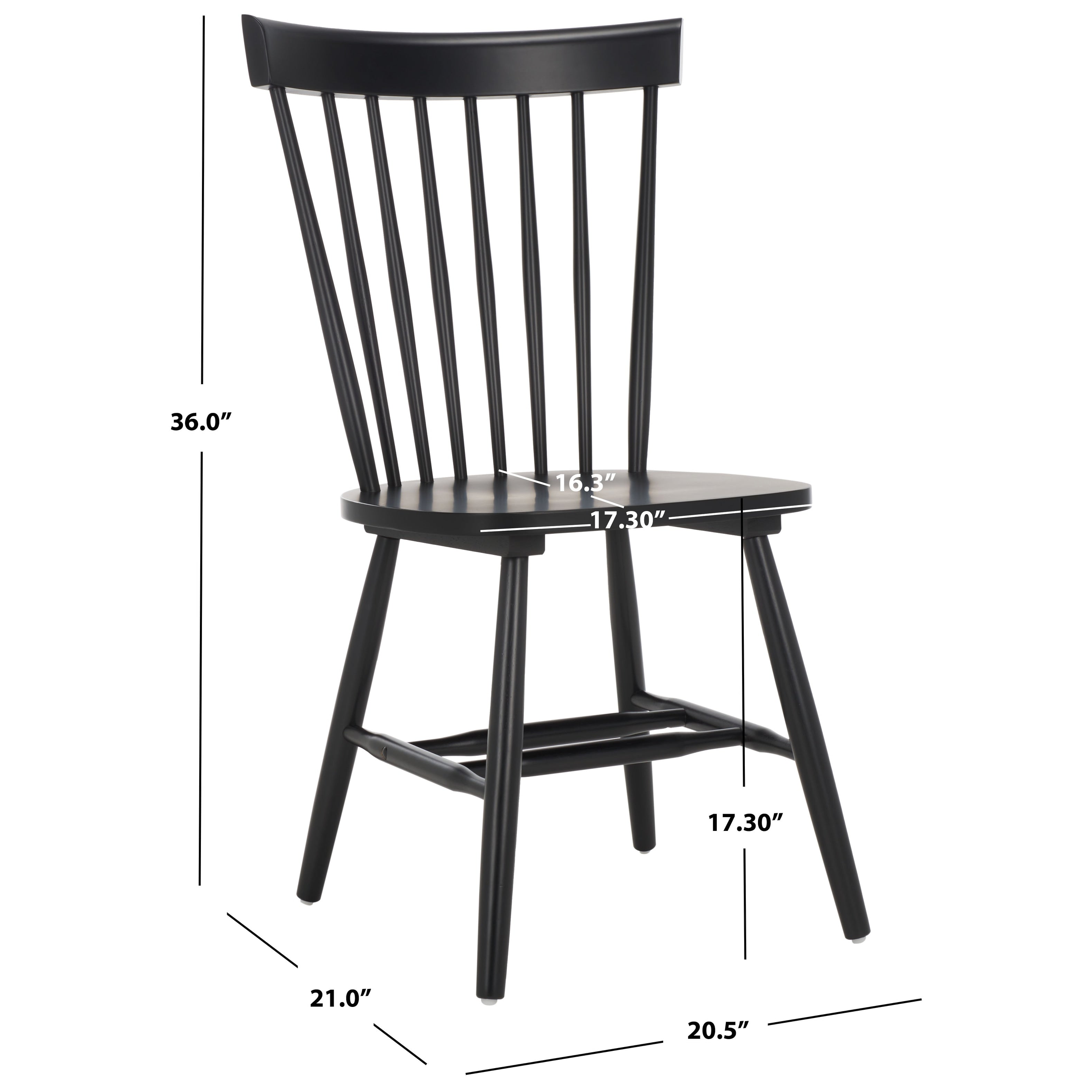 SAFAVIEH Suhair Spindle Farmhouse Dining Chair (Set of 2) - 20.5 x 21 x 36 - 21W x 21D x 36H