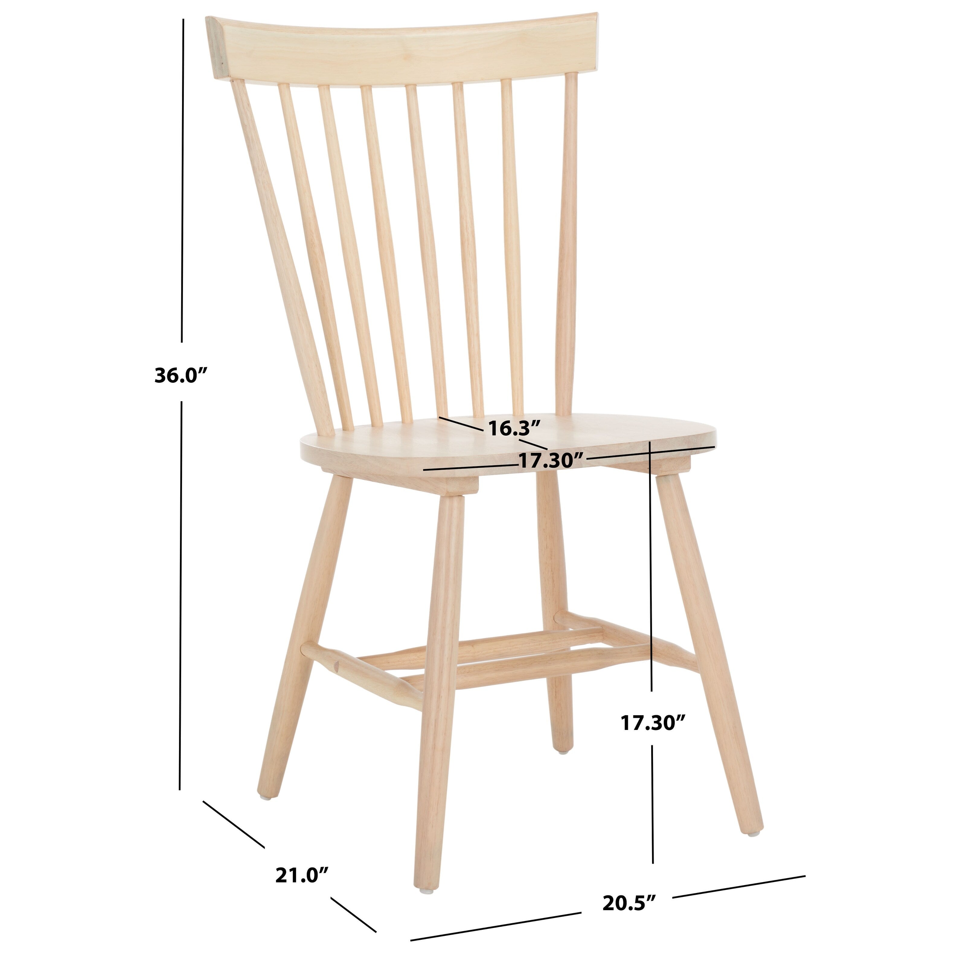 SAFAVIEH Suhair Spindle Farmhouse Dining Chair (Set of 2) - 20.5 x 21 x 36 - 21W x 21D x 36H