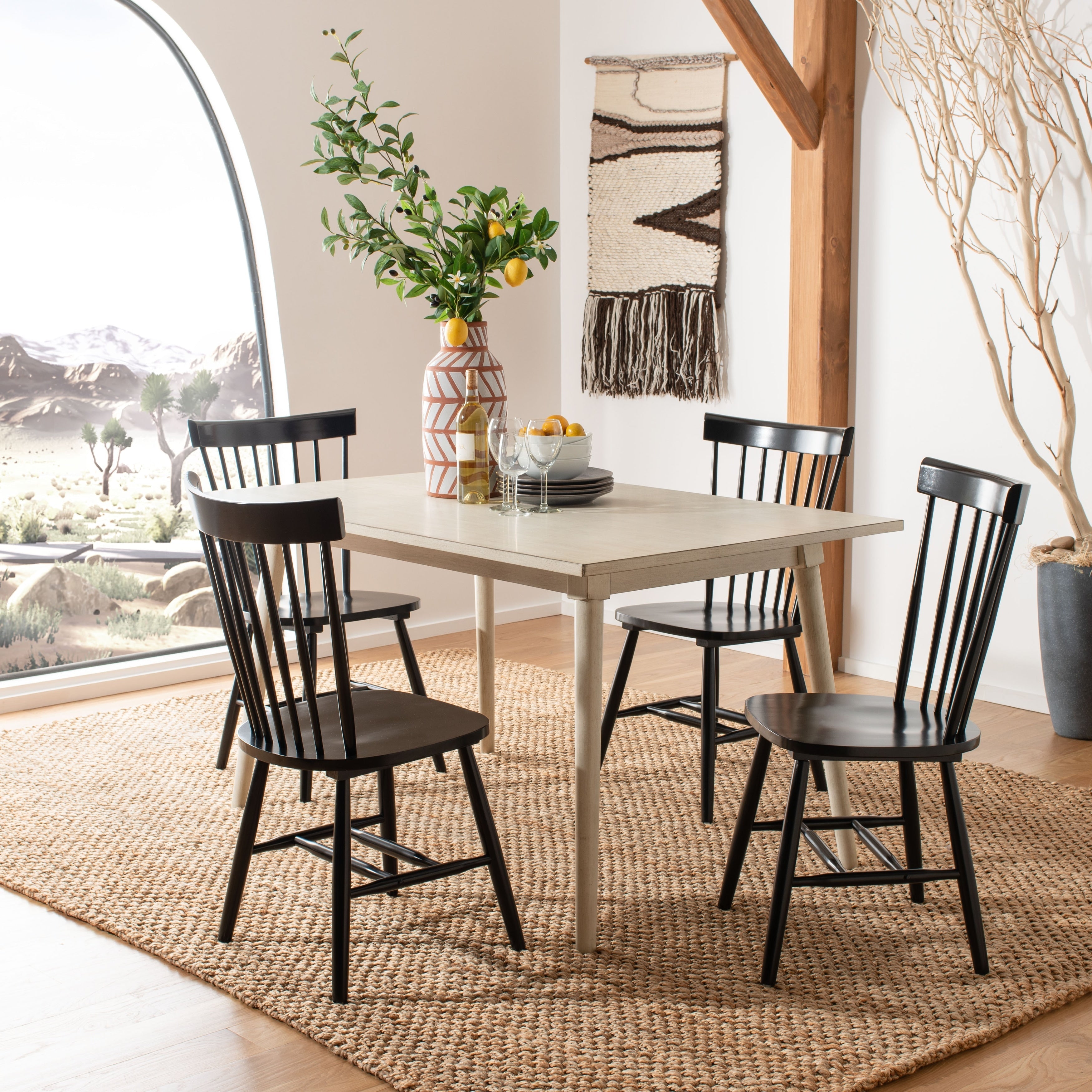 SAFAVIEH Suhair Spindle Farmhouse Dining Chair (Set of 2) - 20.5 x 21 x 36 - 21W x 21D x 36H