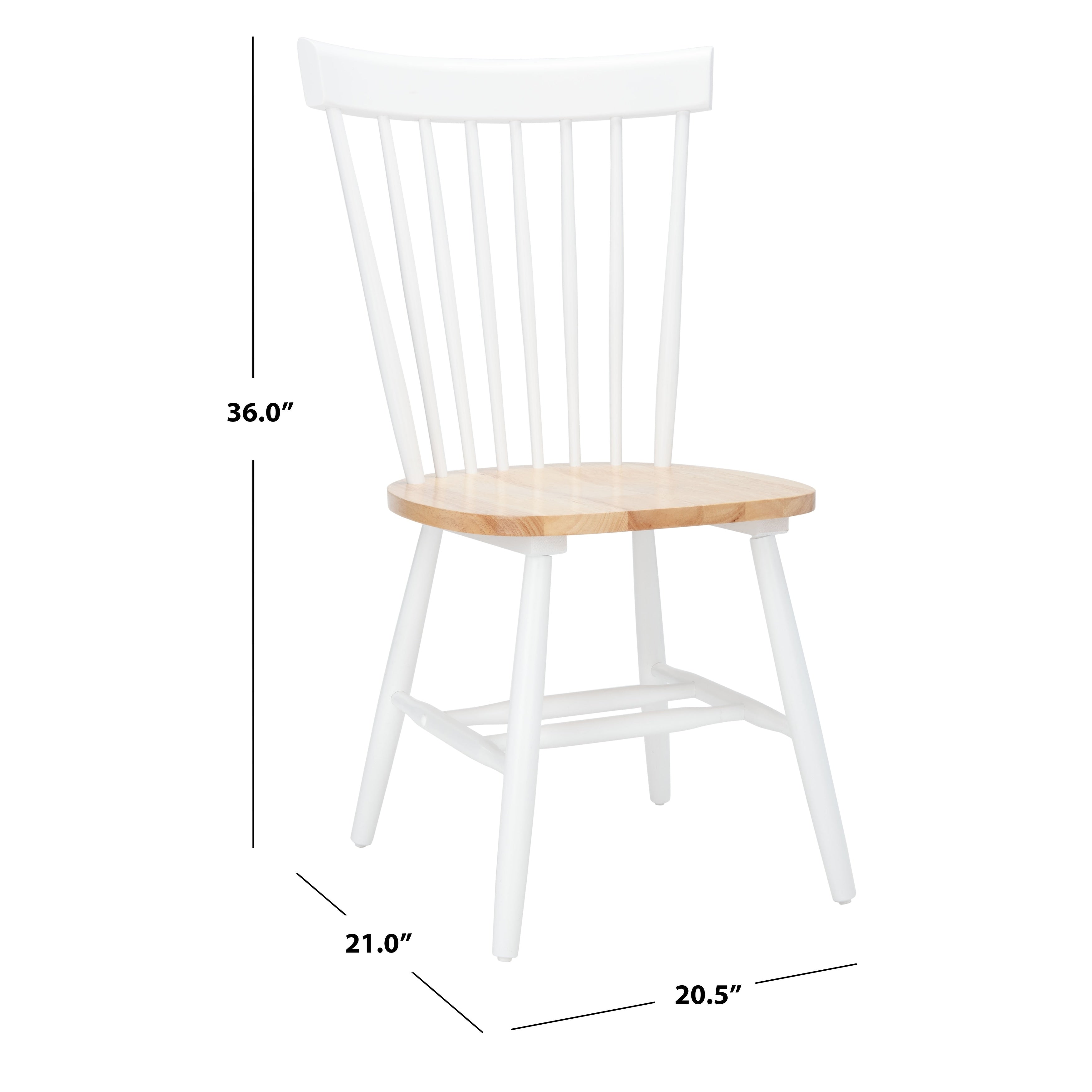 SAFAVIEH Suhair Spindle Farmhouse Dining Chair (Set of 2) - 20.5 x 21 x 36 - 21W x 21D x 36H