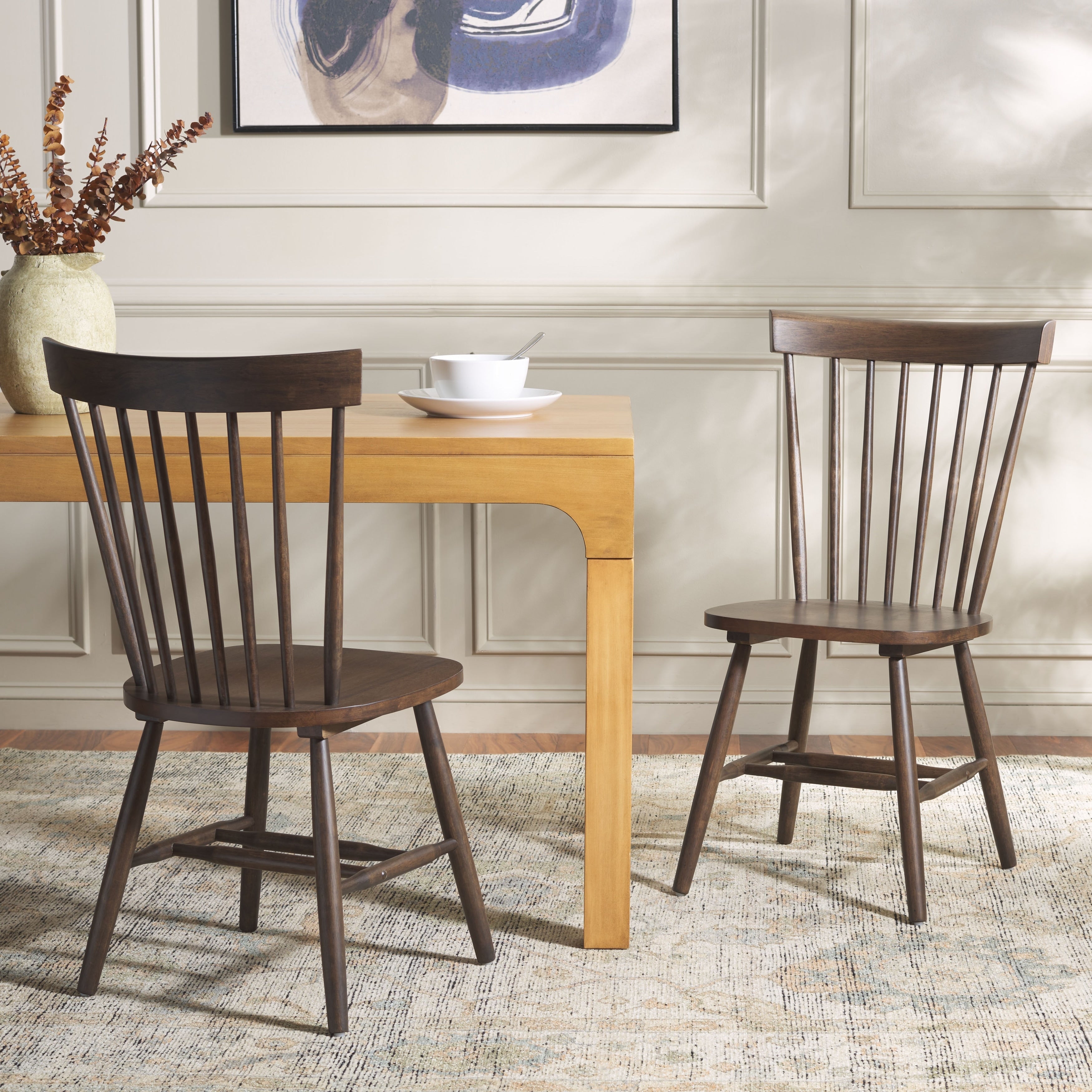 SAFAVIEH Suhair Spindle Farmhouse Dining Chair (Set of 2) - 20.5 x 21 x 36 - 21W x 21D x 36H