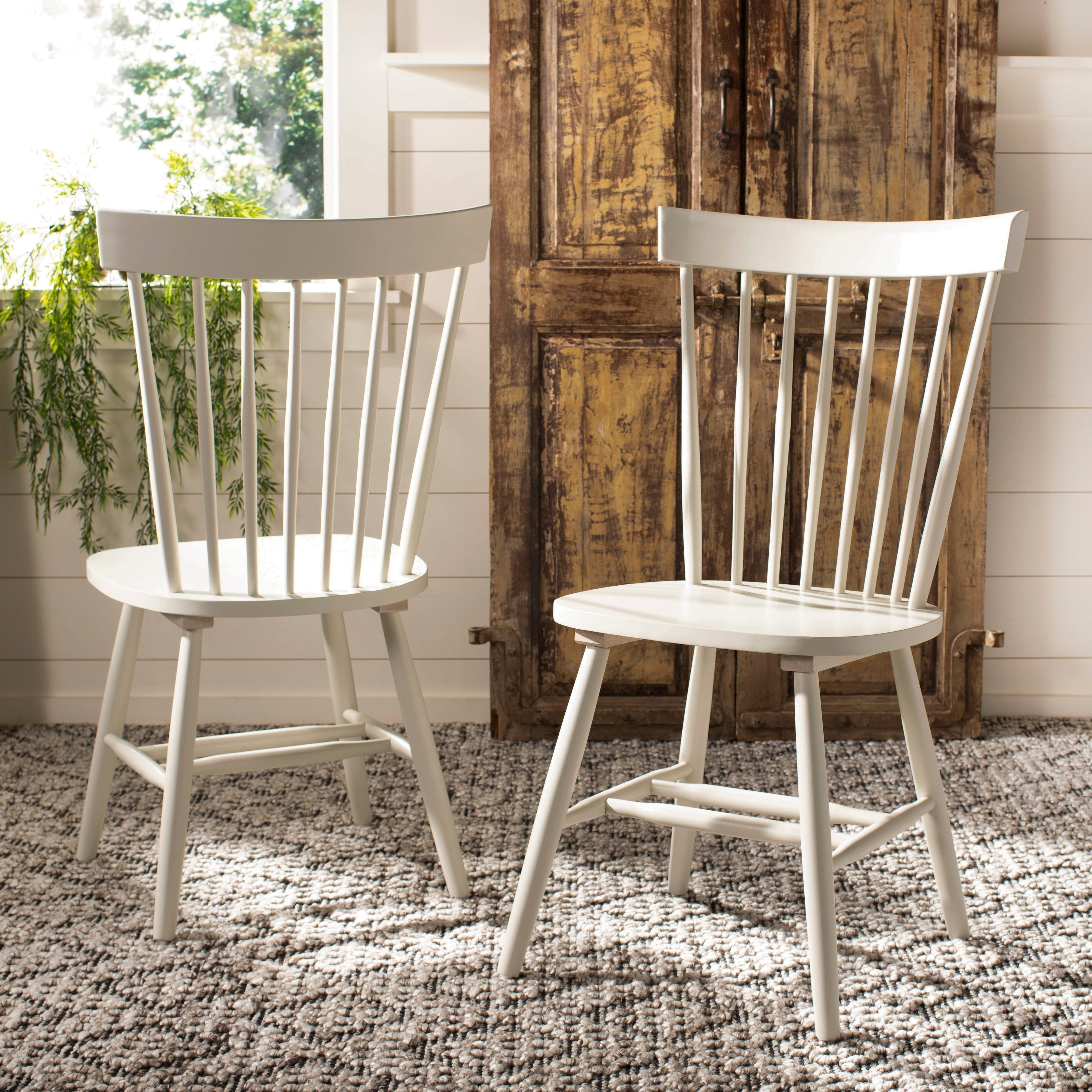 SAFAVIEH Suhair Spindle Farmhouse Dining Chair (Set of 2) - 20.5 x 21 x 36 - 21W x 21D x 36H
