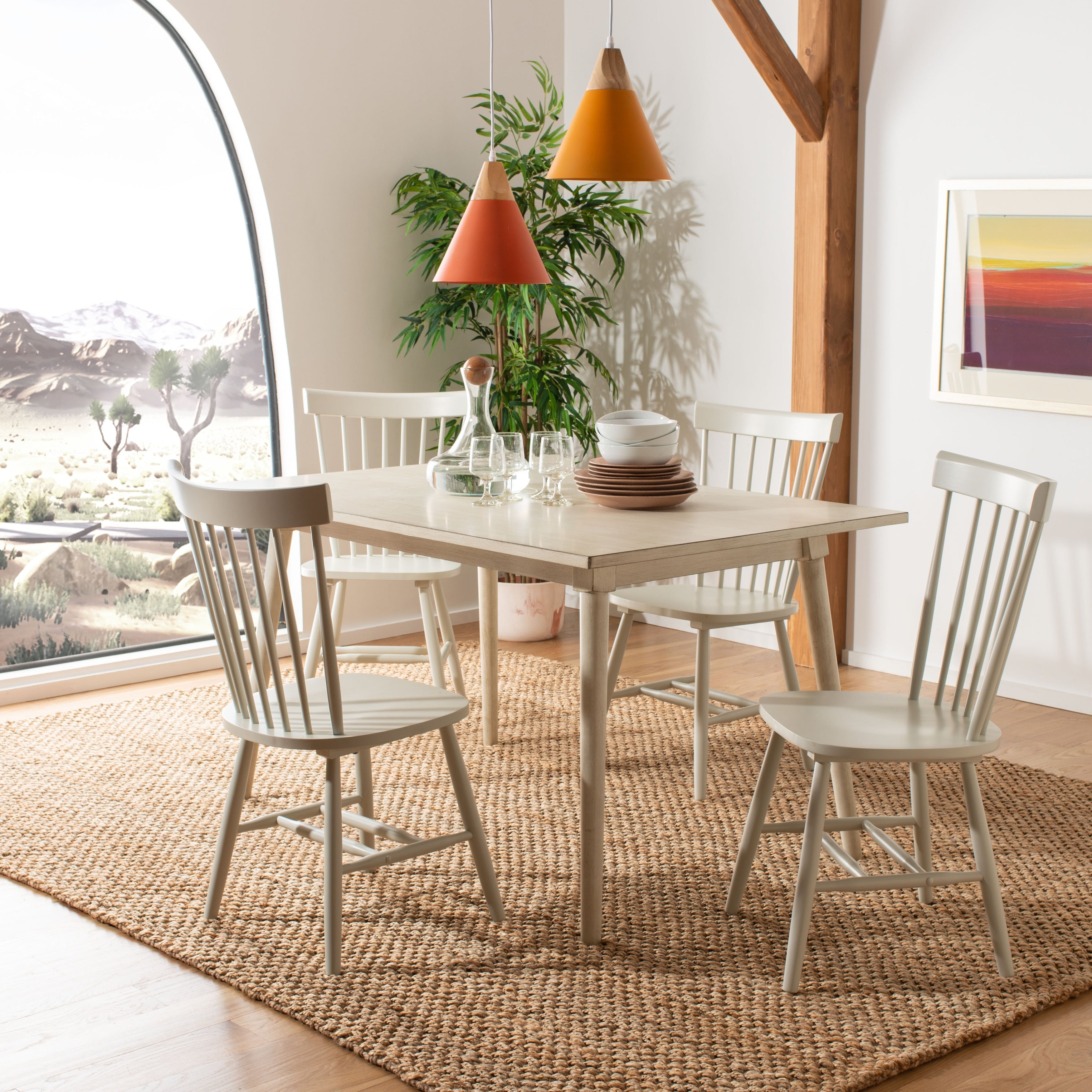 SAFAVIEH Suhair Spindle Farmhouse Dining Chair (Set of 2) - 20.5 x 21 x 36 - 21W x 21D x 36H
