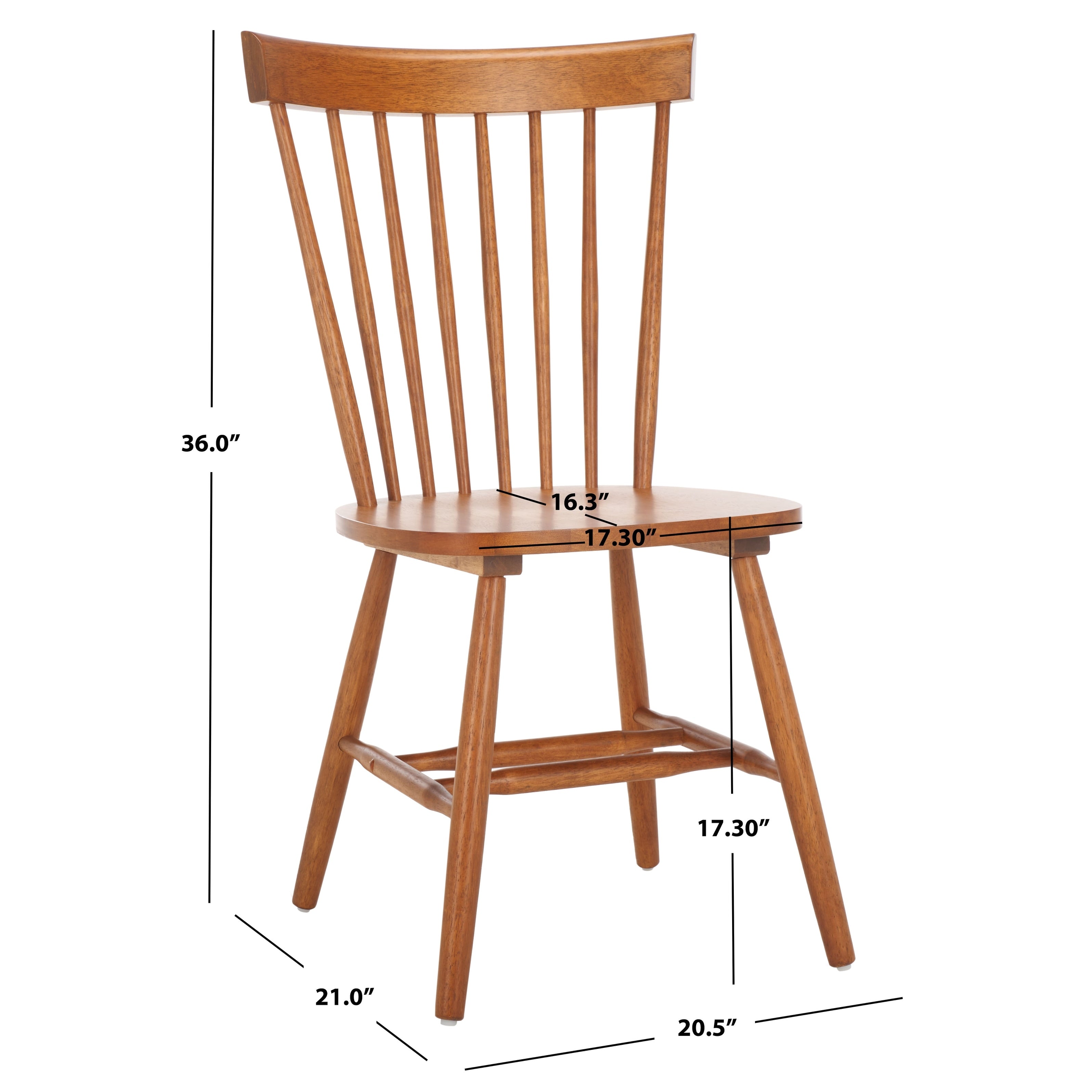 SAFAVIEH Suhair Spindle Farmhouse Dining Chair (Set of 2) - 20.5 x 21 x 36 - 21W x 21D x 36H