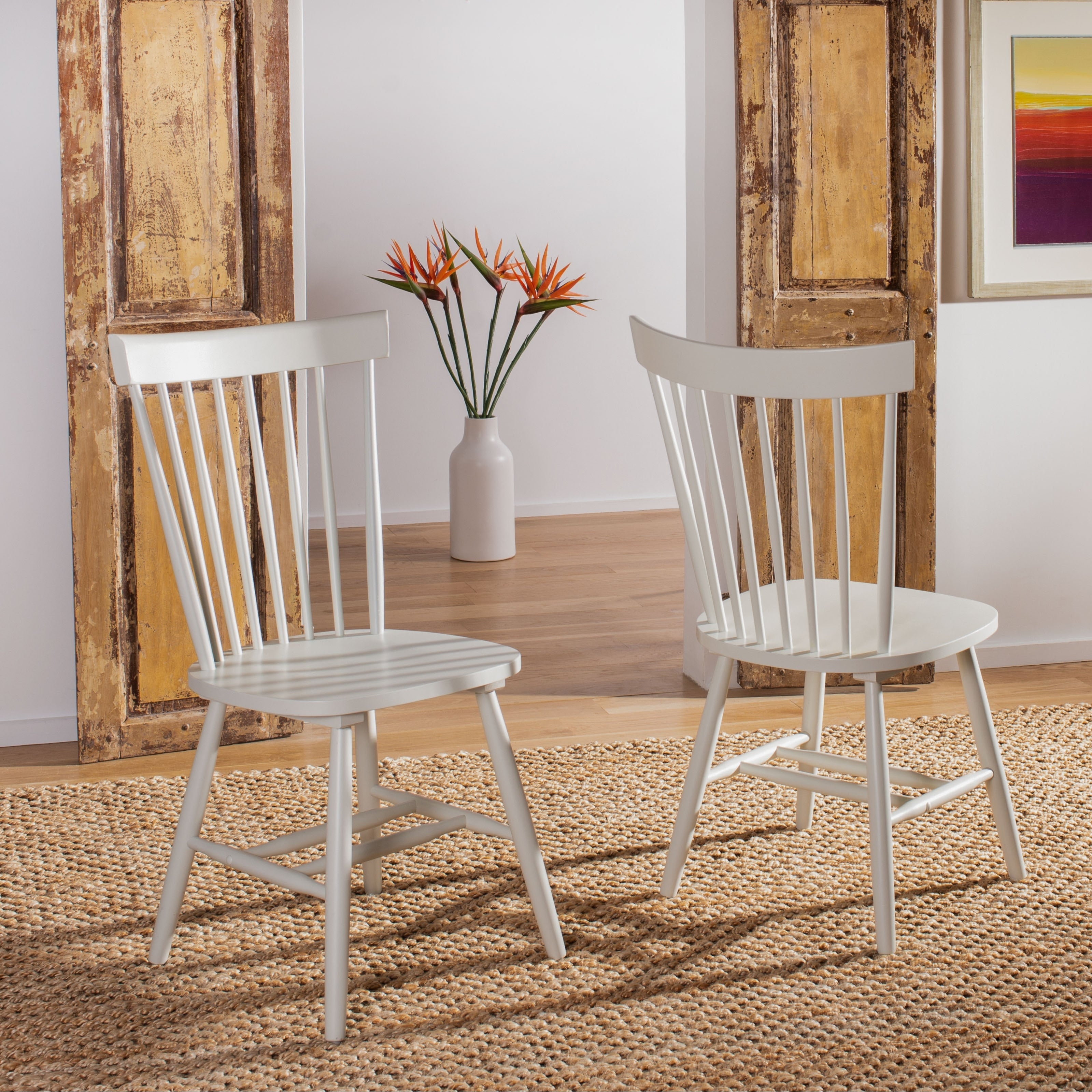 SAFAVIEH Suhair Spindle Farmhouse Dining Chair (Set of 2) - 20.5 x 21 x 36 - 21W x 21D x 36H