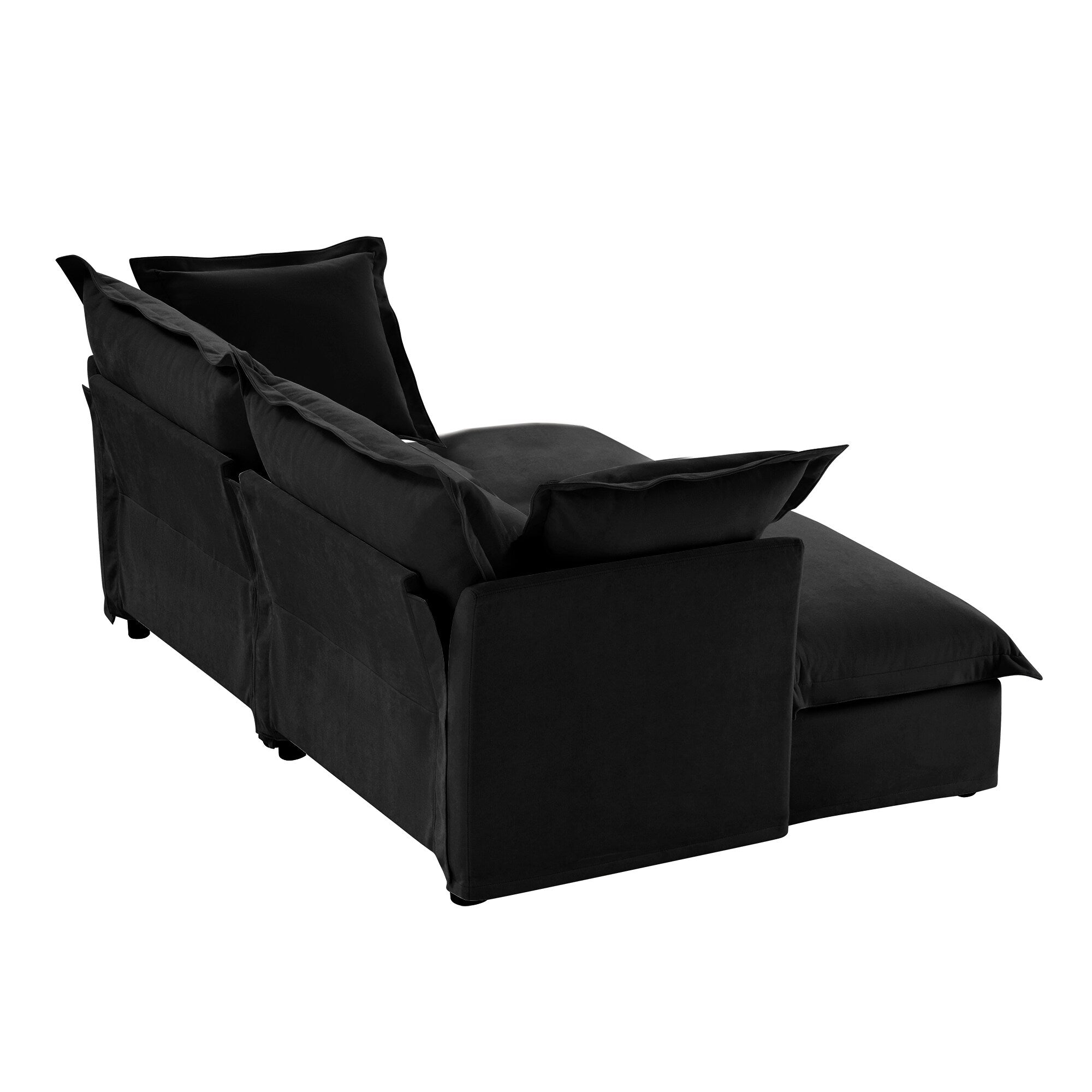 Slipcovered Sofa 2 Seater Sofa With 2 Ottomans, 2 Seater Sleeper Sofa Bed Home Theater Oversized Sofa