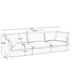Slipcovered Sofa Couch, Modern 3 Seater Sofa with Suppleness Armrests, Chenille Fleece Deep Seat Sofa