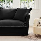 Slipcovered Sofa Couch, Modern 3 Seater Sofa with Suppleness Armrests, Chenille Fleece Deep Seat Sofa