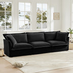Slipcovered Sofa Couch, Modern 3 Seater Sofa with Suppleness Armrests, Chenille Fleece Deep Seat Sofa