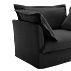 Slipcovered Sofa Couch, Modern 3 Seater Sofa with Suppleness Armrests, Chenille Fleece Deep Seat Sofa