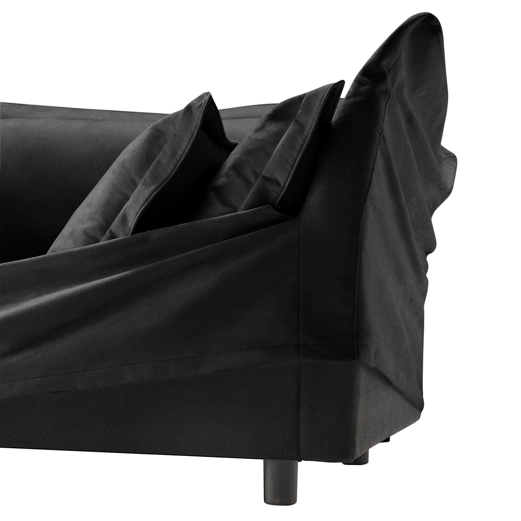 Slipcovered Sofa Couch, Modern 3 Seater Sofa with Suppleness Armrests, Chenille Fleece Deep Seat Sofa