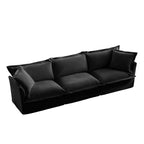 Slipcovered Sofa Couch, Modern 3 Seater Sofa with Suppleness Armrests, Chenille Fleece Deep Seat Sofa
