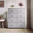 Modern 4/8/10-drawer Bedroom Fabric Dresser Storage Tower with Wood Top