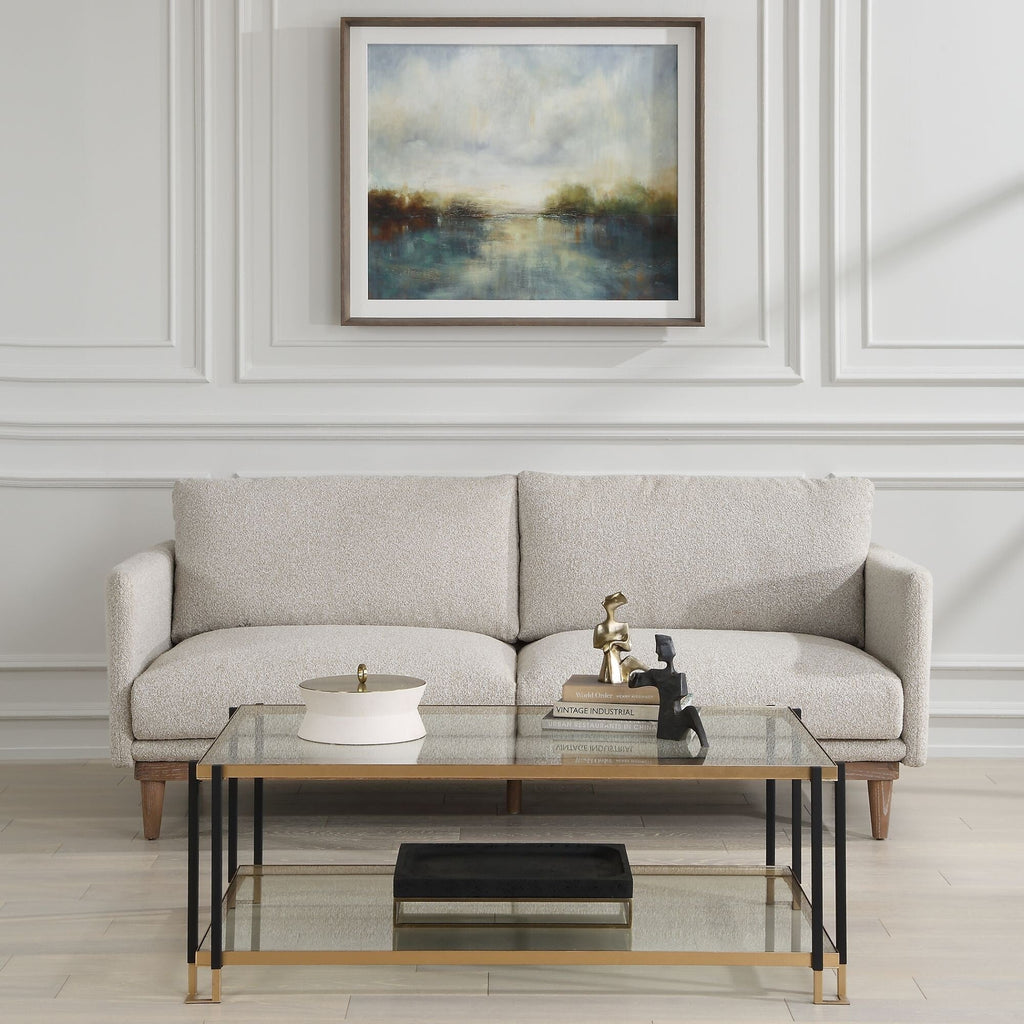 Solid Loveseat Sofa - 83 - Sand Gray