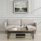 Solid Loveseat Sofa - 83 - Sand Gray