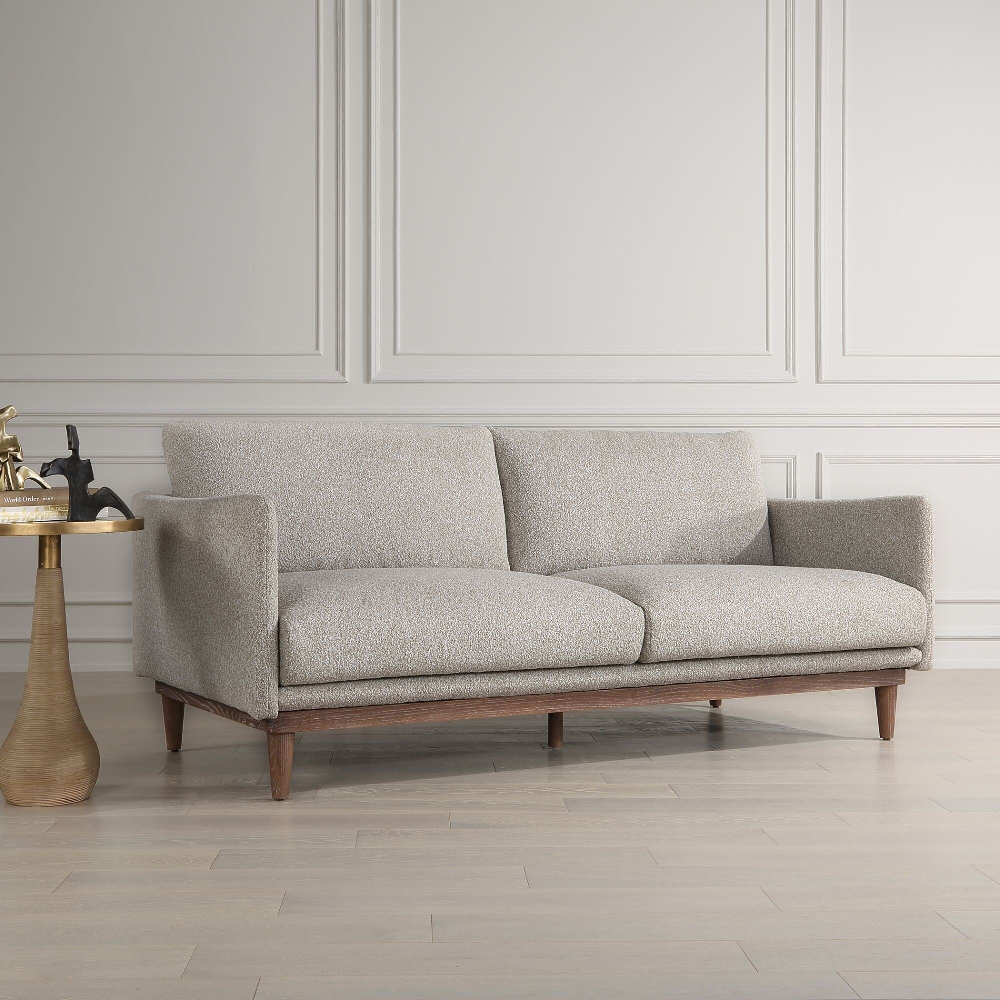 Solid Loveseat Sofa - 83 - Sand Gray
