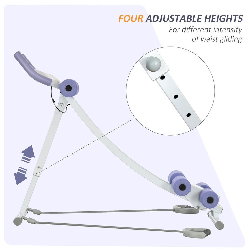 Soozier Foldable Ab Workout Equipment, Ab Machine with Four Adjustable Angles and Resistance Bands for Core and Stomach Exercise