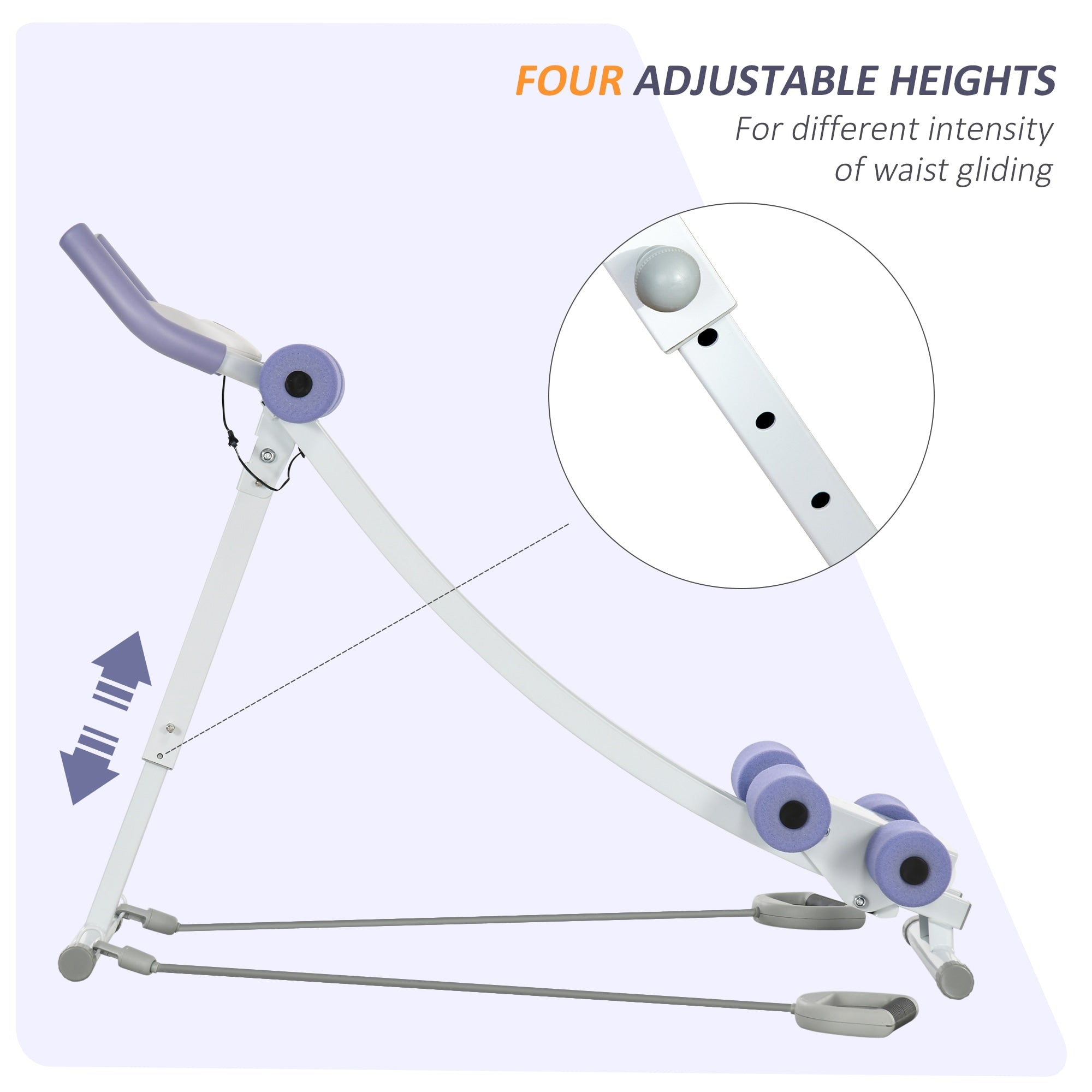 Soozier Foldable Ab Workout Equipment, Ab Machine with Four Adjustable Angles and Resistance Bands for Core and Stomach Exercise