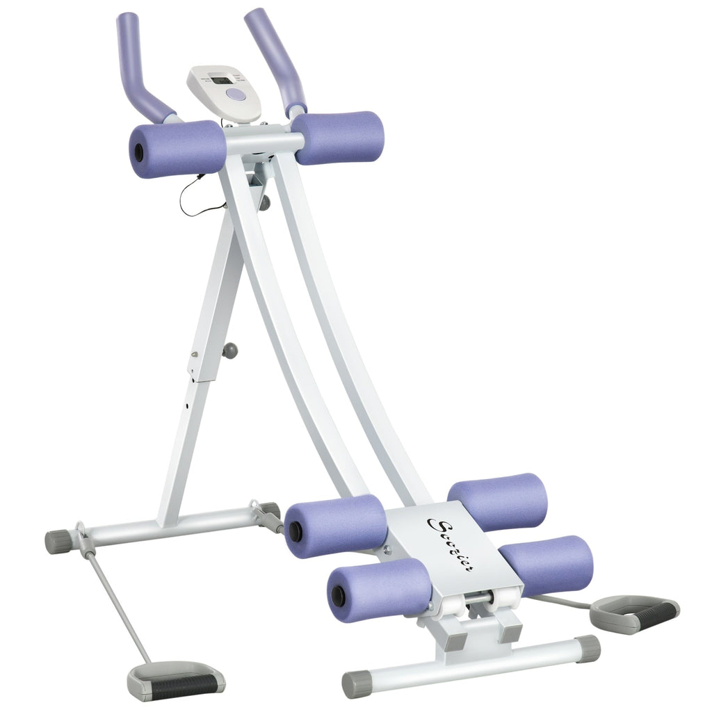 Soozier Foldable Ab Workout Equipment, Ab Machine with Four Adjustable Angles and Resistance Bands for Core and Stomach Exercise