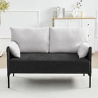 Two-Tone Loveseat Sofa with Wrapped Armrests