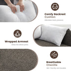 Two-Tone Loveseat Sofa with Wrapped Armrests