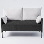 Two-Tone Loveseat Sofa with Wrapped Armrests