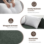 Two-Tone Loveseat Sofa with Wrapped Armrests