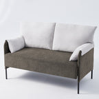 Two-Tone Loveseat Sofa with Wrapped Armrests