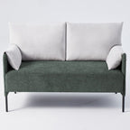 Two-Tone Loveseat Sofa with Wrapped Armrests