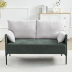 Two-Tone Loveseat Sofa with Wrapped Armrests