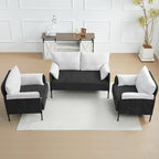 Two-Tone Loveseat Sofa with Wrapped Armrests