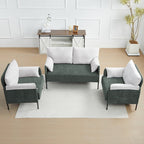 Two-Tone Loveseat Sofa with Wrapped Armrests
