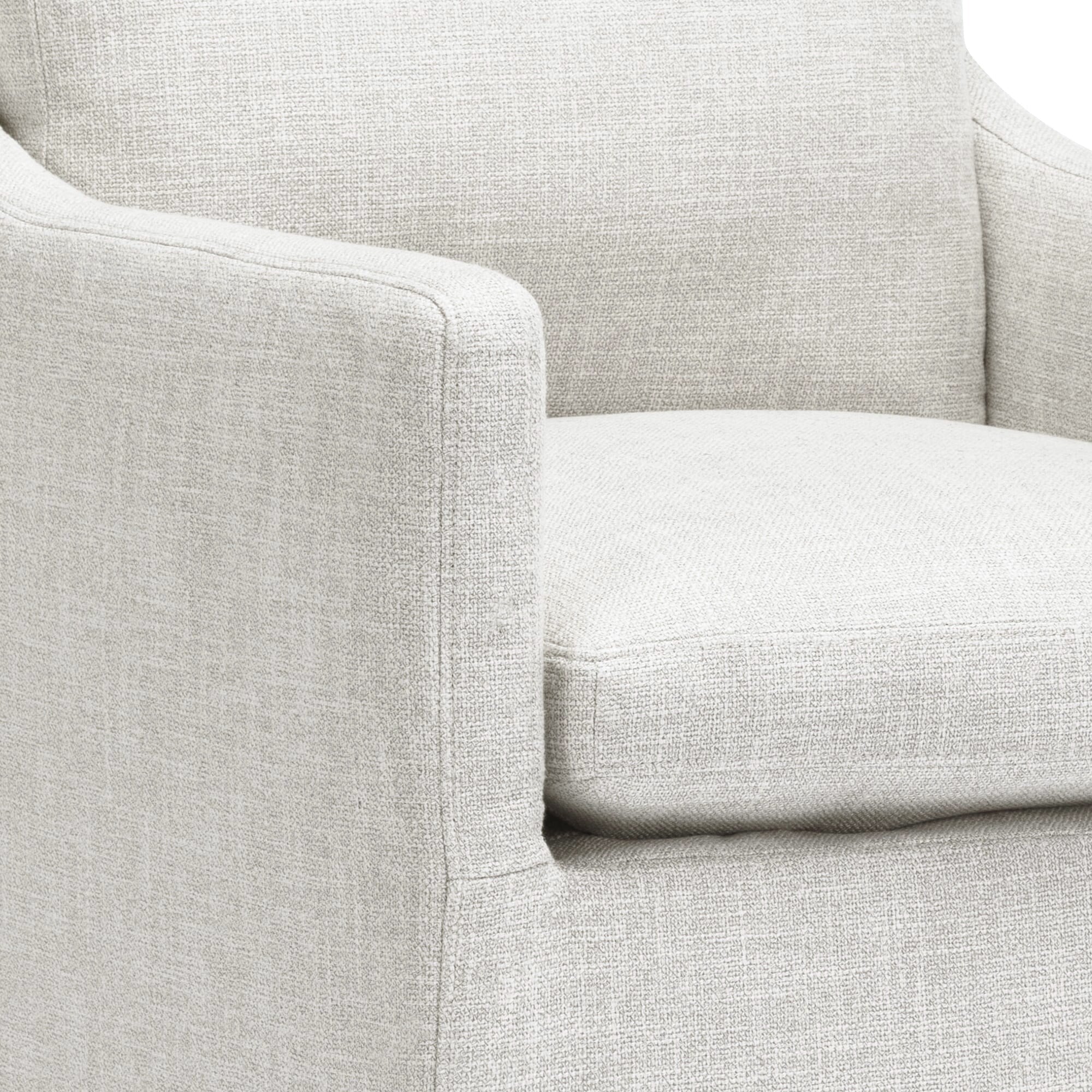 Upholstered Swiveling Rolling Linen Dining Chair