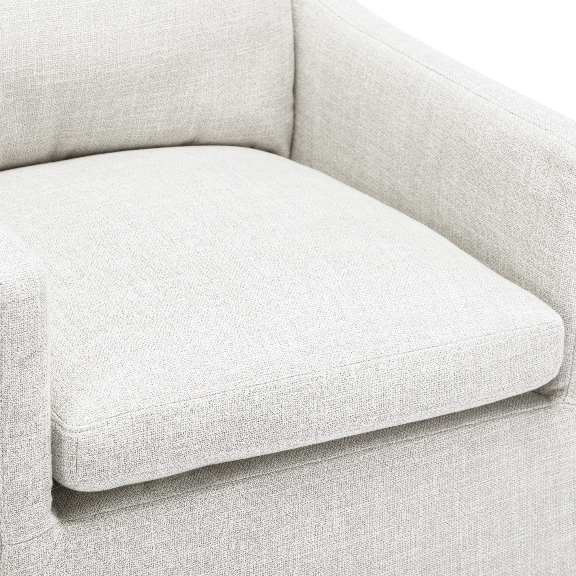 Upholstered Swiveling Rolling Linen Dining Chair