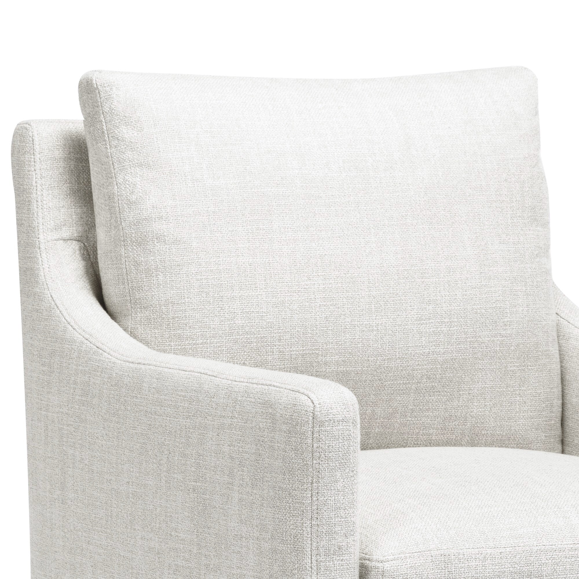 Upholstered Swiveling Rolling Linen Dining Chair