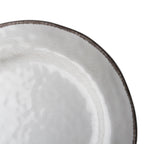 10.75 in. Veranda Cracked Glazed Solid Melamine Plastic Dinnerware Plates Set of 4 Dishwasher Safe Indoor Outdoor Ivory