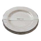 10.75 in. Veranda Cracked Glazed Solid Melamine Plastic Dinnerware Plates Set of 4 Dishwasher Safe Indoor Outdoor Ivory