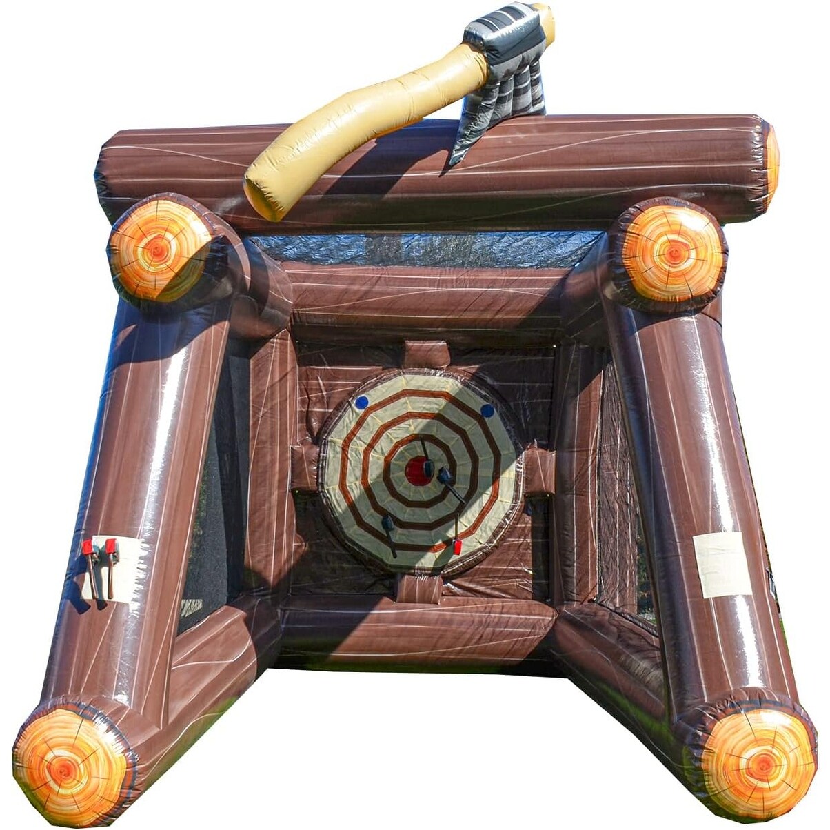 XJUMP Inflatable Axe Throwing Target Game with Air Blower and Foam Axes, Commercial Grade Rental, Lightweight, Outdoor Play