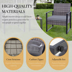 Zenova 3 Piece Outdoor Patio Convensation Set, Wicker Table and Chairs Set of 2, All-Weather Rattan Balcony Furniture Set