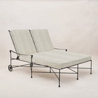 Chaise longue double d'extérieur Provence - Rayures brumeuses