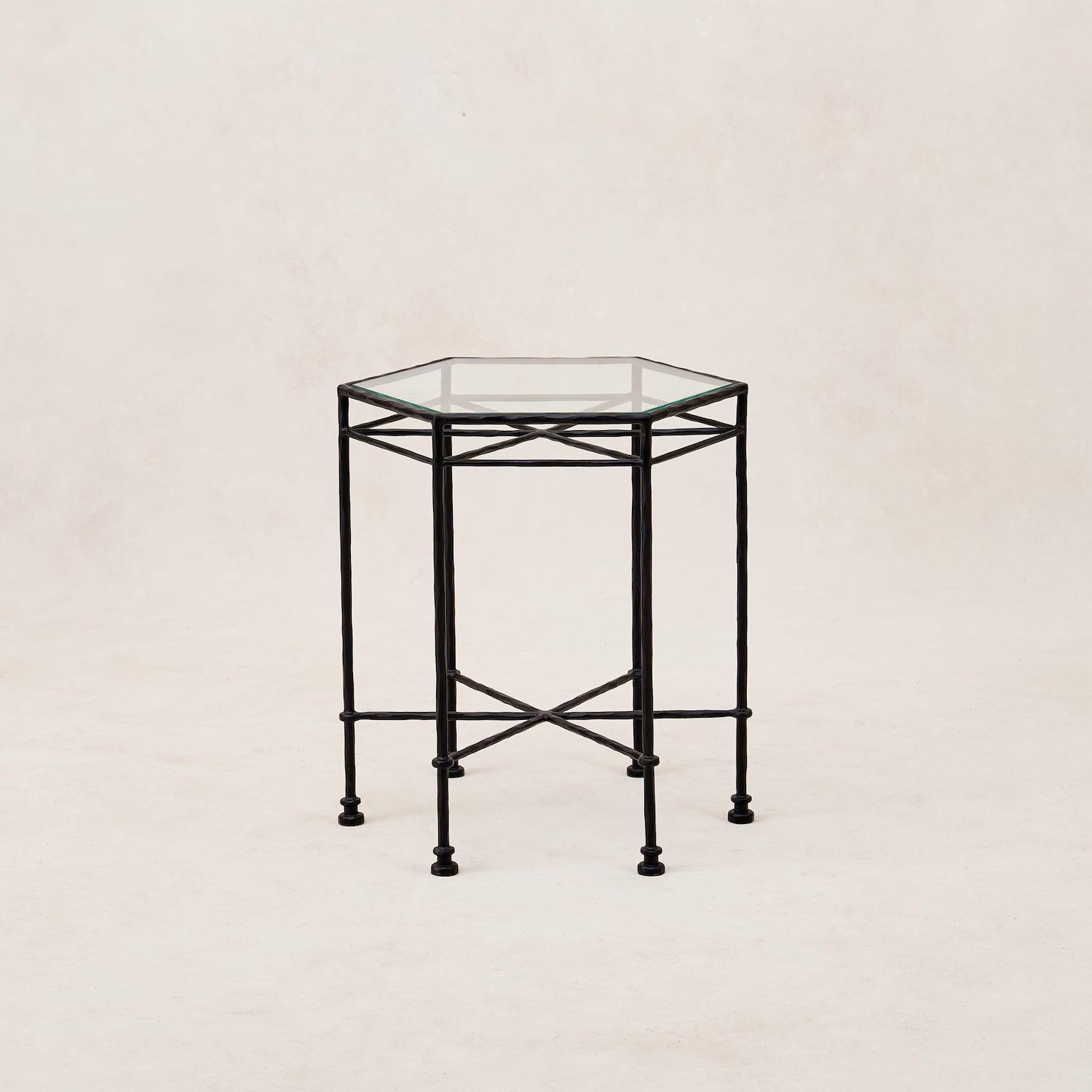 Table d'appoint d'extérieur en verre Provence